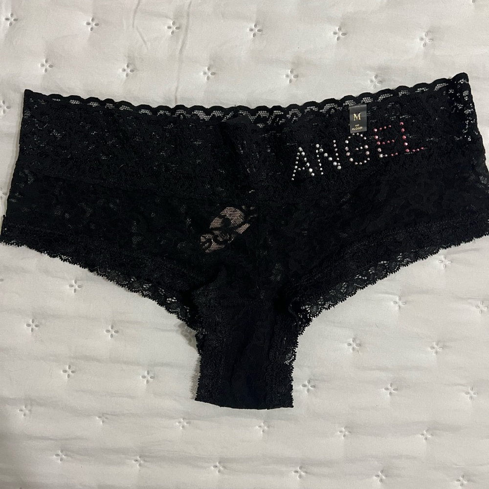Vintage 90s Victoria’s Secret lace panty angel rhinestone